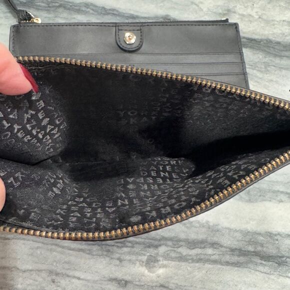 Kate Spade New York Black Pebbled Leather Double Zip BiFold Wallet - Picture 10 of 10